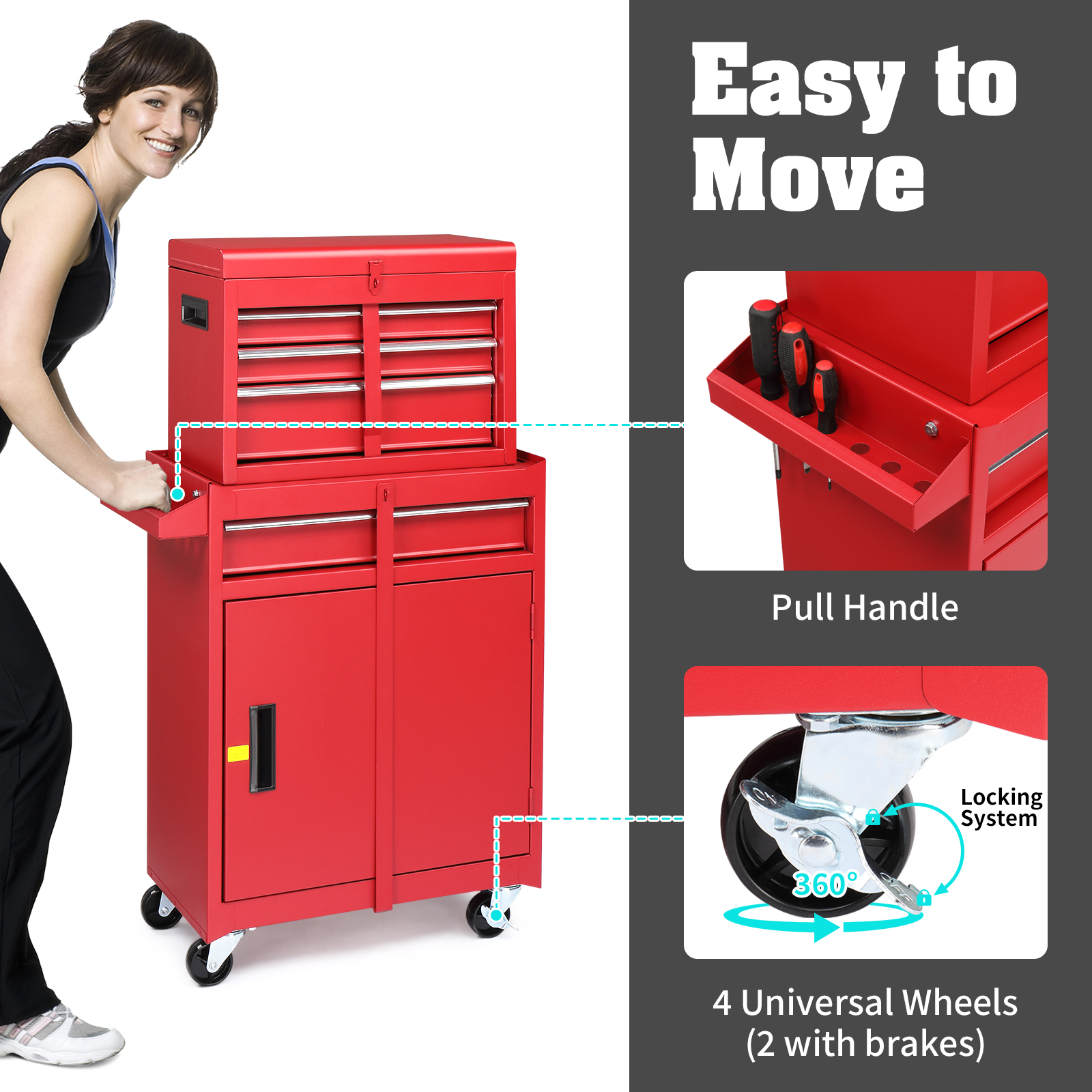 Workshop With Tools - Tool Cabinet Tool Cart Combination Rolling