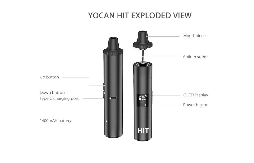 Original Yocan Hit Dry Herb Va – Tools Vape recenzja i cena