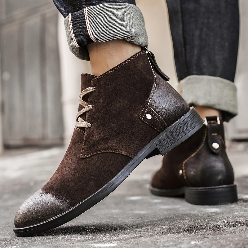 New Cow Suede Ankle Boots Hand – Tools Work recenzja i cena