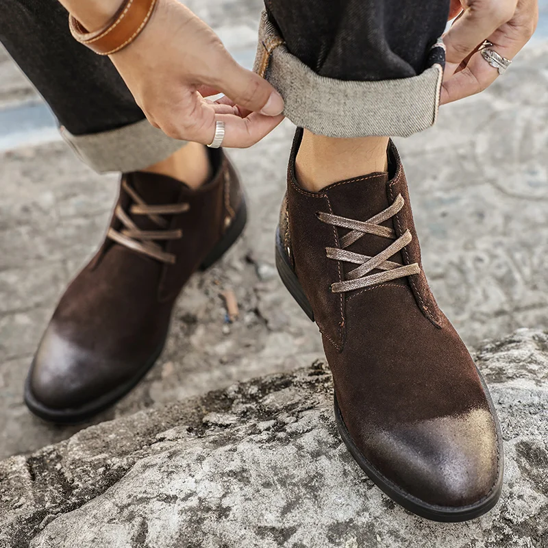 New Cow Suede Ankle Boots Hand – Tools Work recenzja i cena