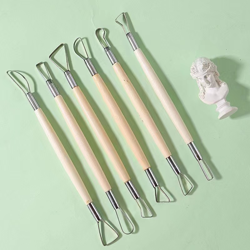 6PCS wooden handle wax pottery – Workshop Tools For Carpentry recenzja i cena
