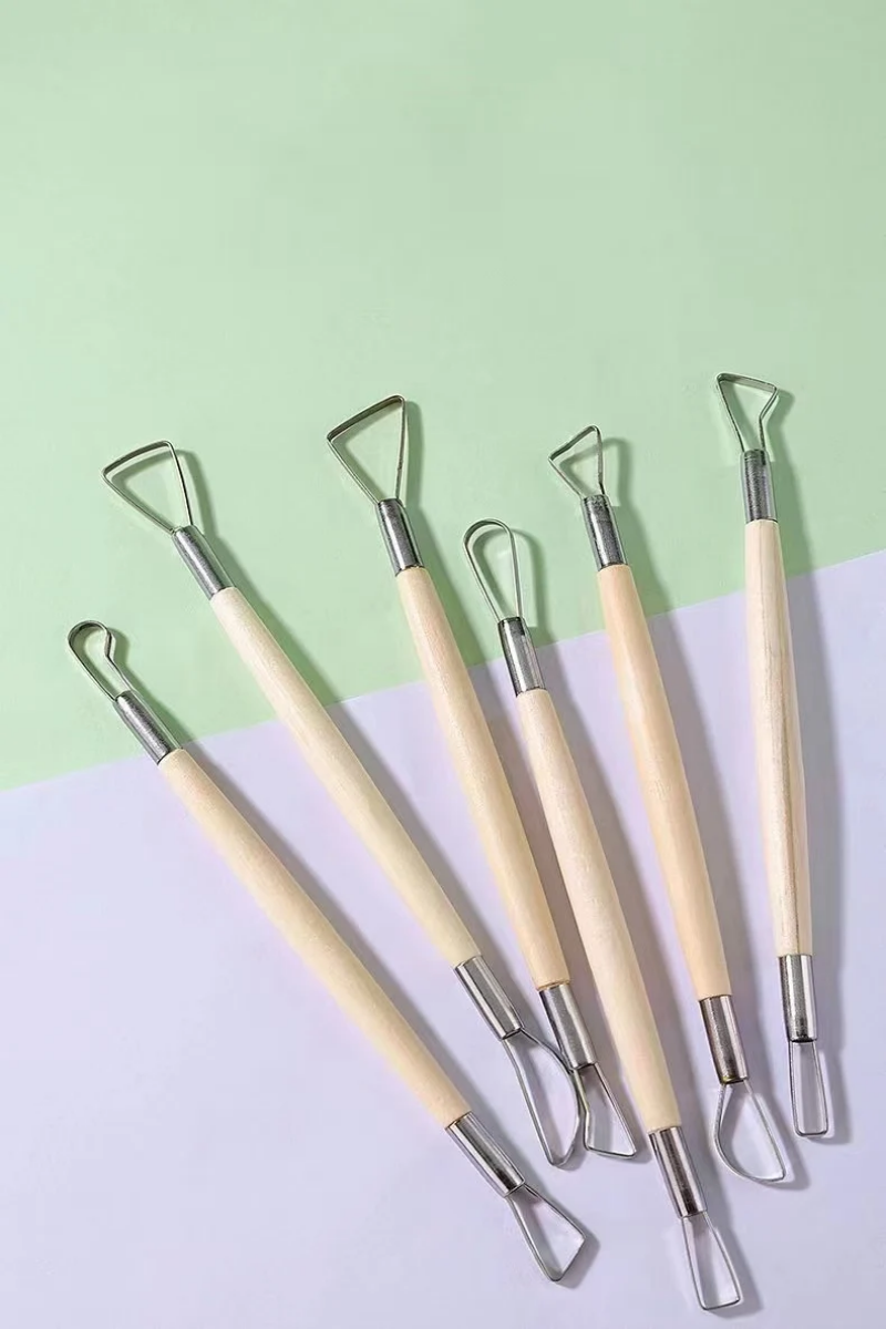 6PCS wooden handle wax pottery – Workshop Tools For Carpentry recenzja i cena